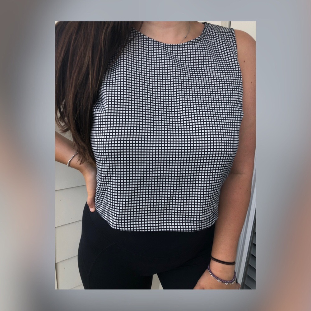 Forever 21 Grid Print Cropped Tank